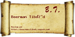 Beerman Tibád névjegykártya